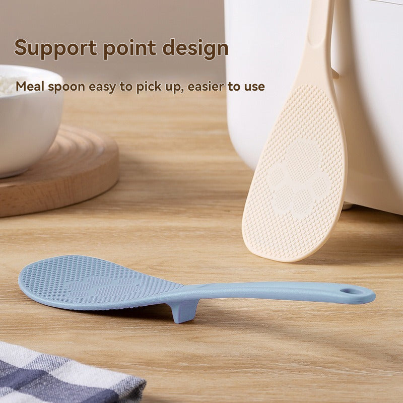 White Non-Stick Rice Spoon with Hanging Hole Heat Resistant Tool